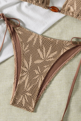 Women's Sexy Triangle Cup  Side Tie Textured Bikini