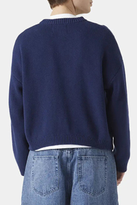 Letter-patterned jacquard sweater