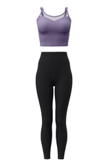 Women's Athletic Sets:Mesh Panel Bra And High Waist Leggings