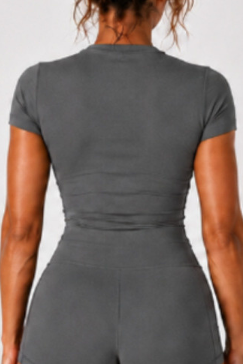 Women's Summer Round-Neck Slim Fit Athletic T-shirt