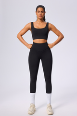 Women's Two-Piece Set: Sports Bra & Pocket Yoga Leggings