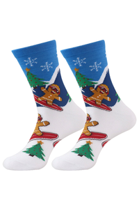 Unisex Christmas Graphic Print Mid-Calf Crew Socks