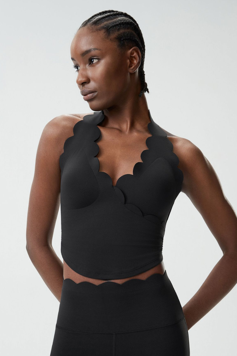 Women's Petal Halter Neck Athletic Tank Top