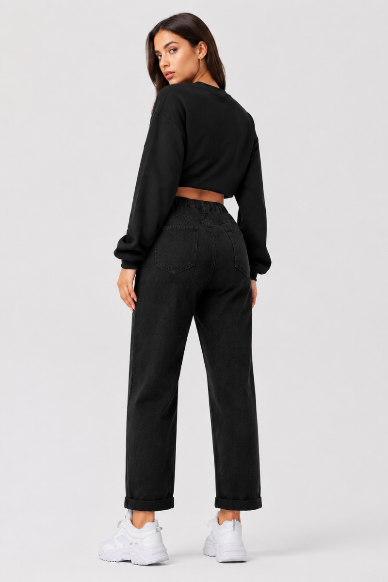 Women's Plus Size High Waist Stretch Straight Leg Jeans