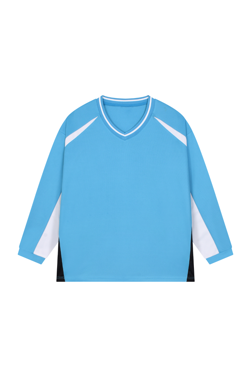 Men's V-Neck Color Block Breathable Mesh Panel Sports Jersey
