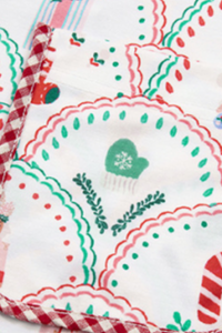 Women's Scallop Pattern Christmas Pajama 2pcs Set