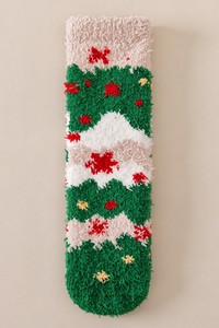 Unisex Christmas Gift Cute Print Holiday Coral Fleece Socks
