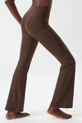 Women's Petal Hem Solid Flared  Yoga Pants