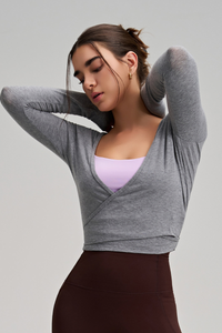 Women's Athletic One-piece Strap Long Sleeves Yoga Top