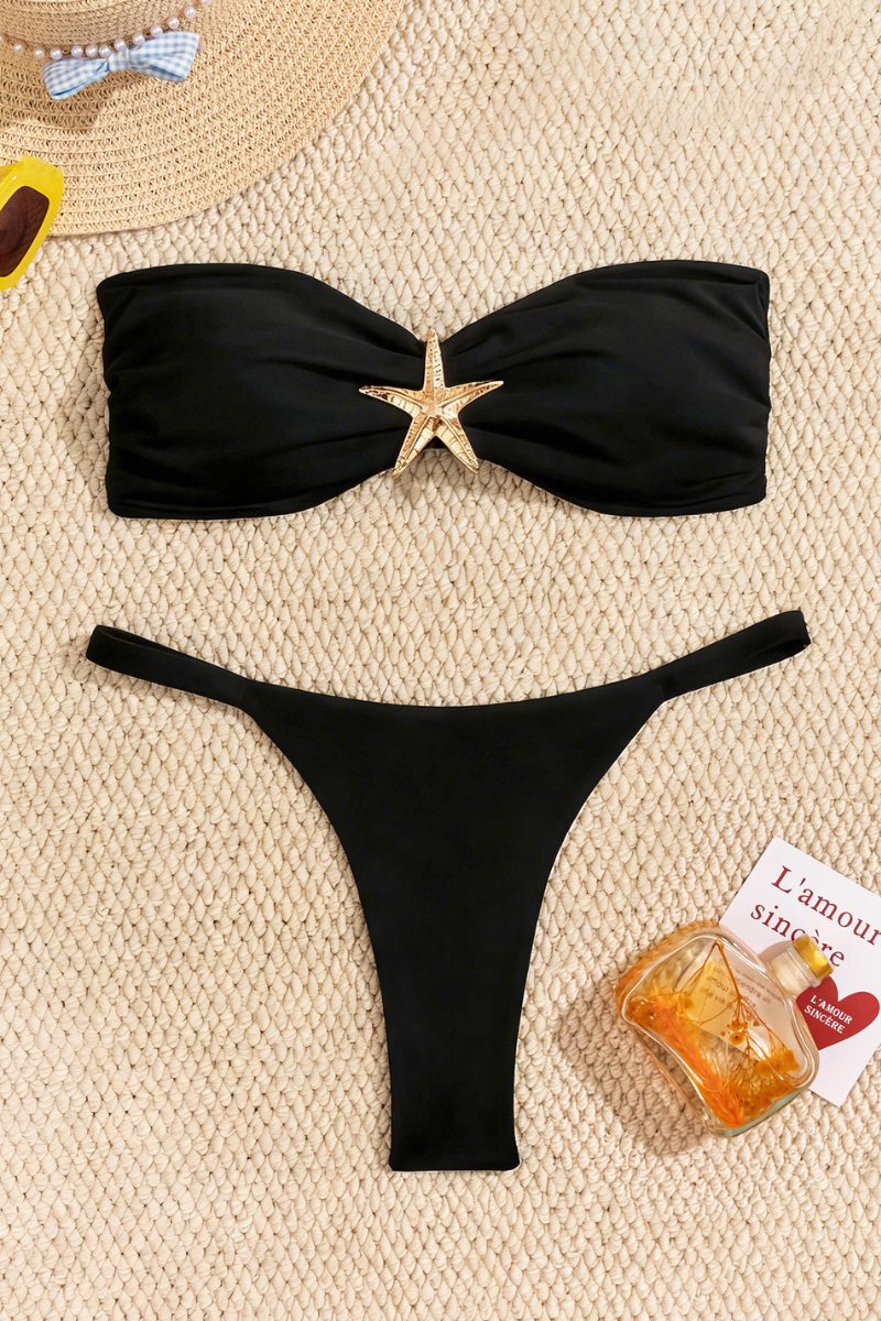 Women's Summer Starfish Bandeau Beach Bikini Set