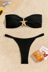 Women's Summer Starfish Bandeau Beach Bikini Set