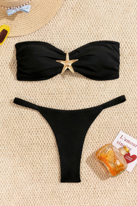Women's Summer Starfish Bandeau Beach Bikini Set