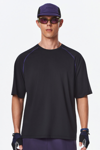 Men's Outdoor Striped Color-Block Relaxed Quick Dry T-Shirt