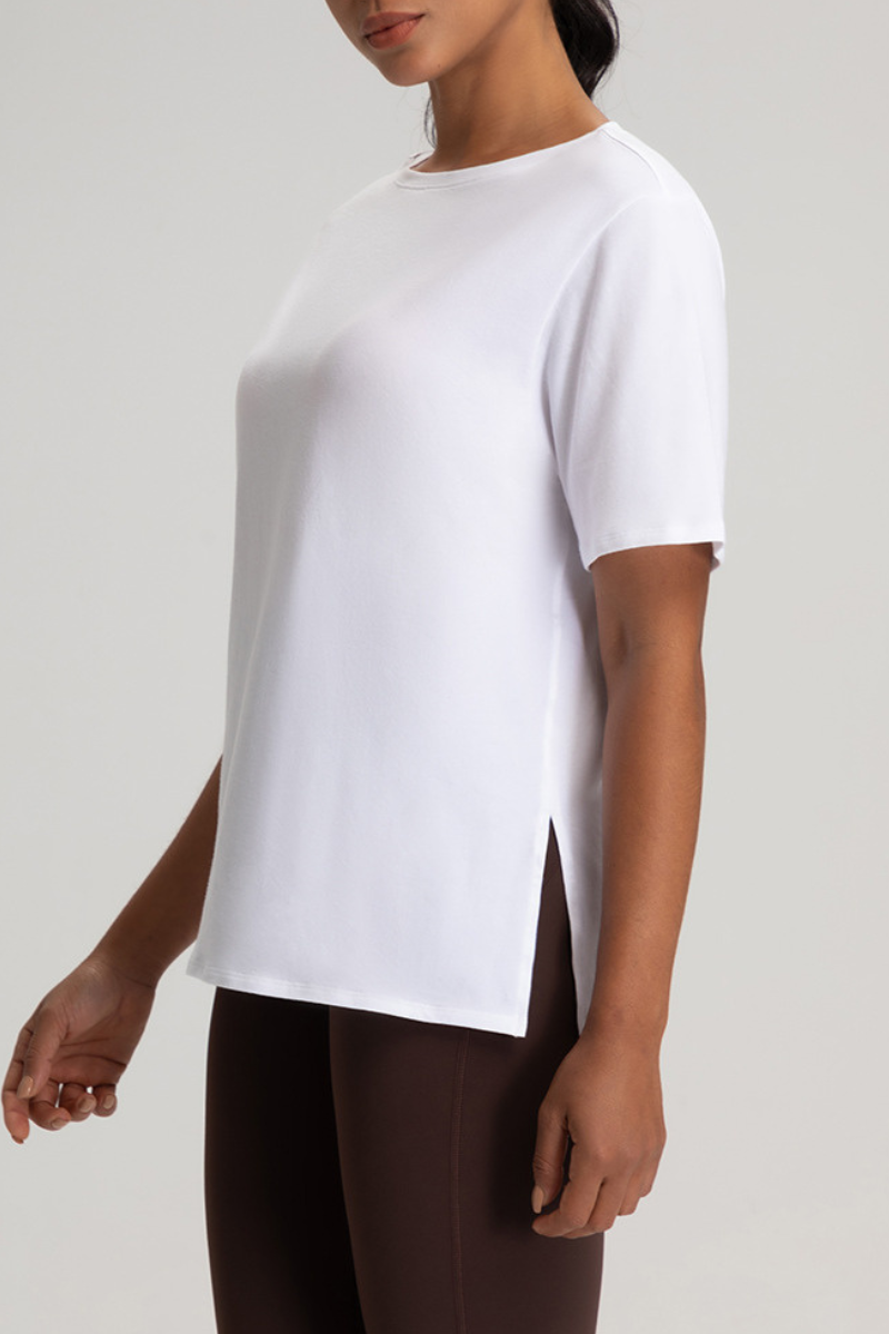 Women's Loose Quick-Dry Breathable Round-Neck Yoga T-Shirt