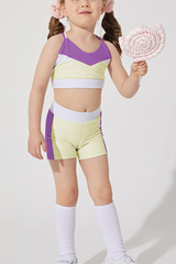 Kids color blended cross back straps sports tank top.