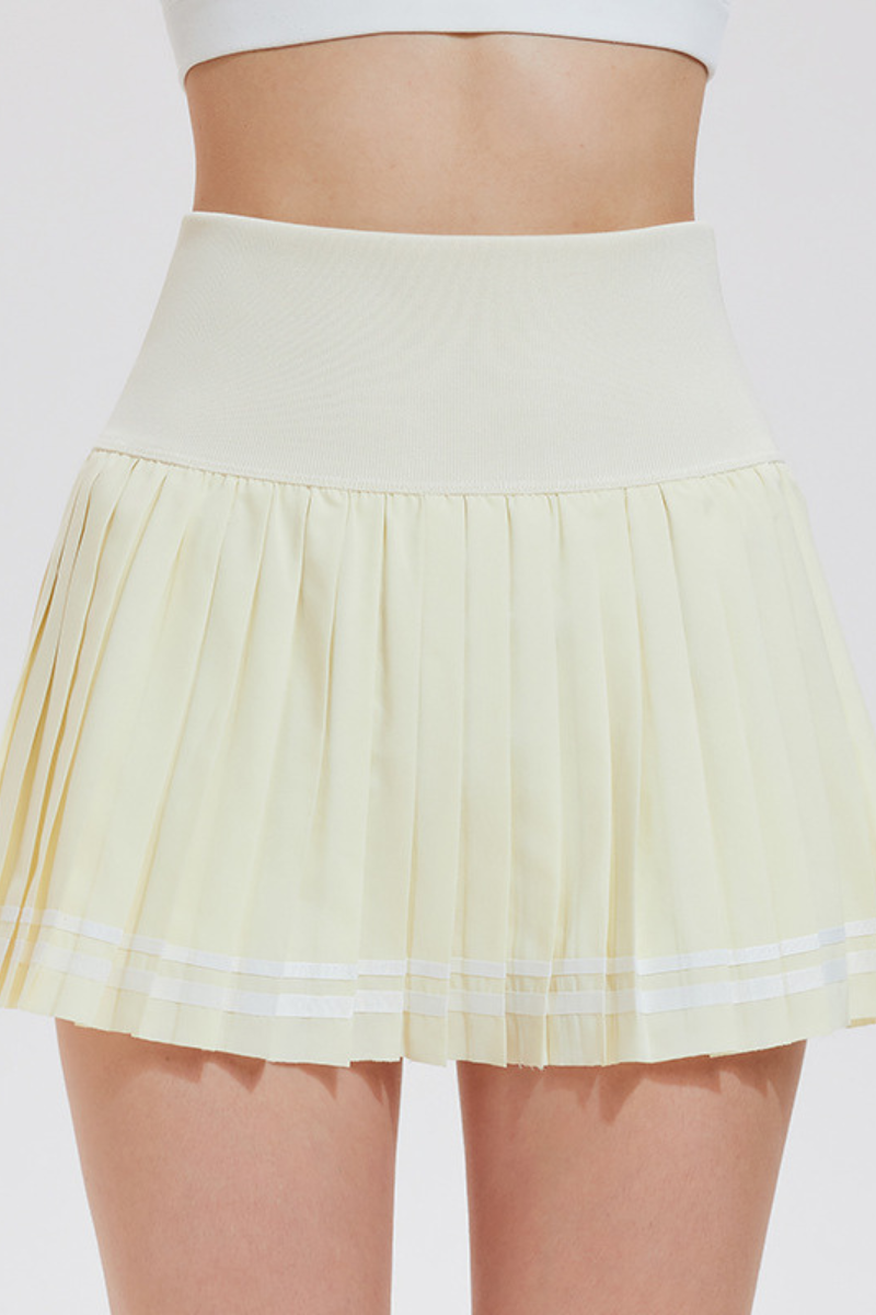 Women's College-Inspired High-Waist Pleated Mini Sport Skirt