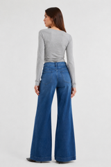 Women's Fall High Waist Wide Leg Flare Jeans