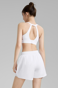 Women's Mesh Panel High Impact Bra & Shorts 2-Piece Set