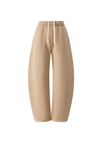 Unisex Fall Streetwear Curved Wide-Leg Fleece Sweatpants