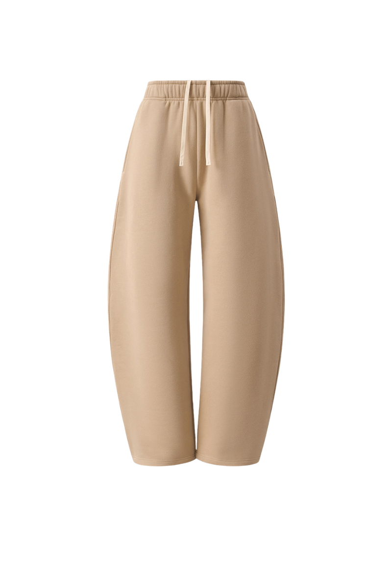Unisex Fall Streetwear Curved Wide-Leg Fleece Sweatpants