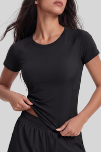 Women's Side Mesh Panel Breathable Sports Running T-shirt