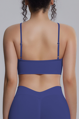 Women's Seamless Knit Solid Color Triangle Cup Sports Bra