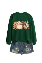 Women's Fall Christmas Santa Bow Printed Multicolor Pullover