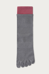 Women's Ribbed Cuff Color-Block Cuff Five-Toe Yoga Socks