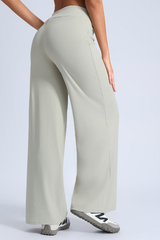 Women's Sports Solid Drawstring Wide-Leg Yoga Pants