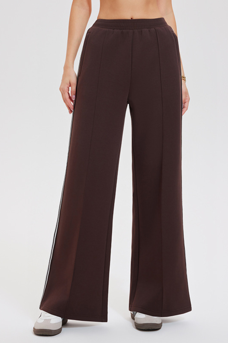 Women's Athletic Color-Blocked Straight-Leg Pants