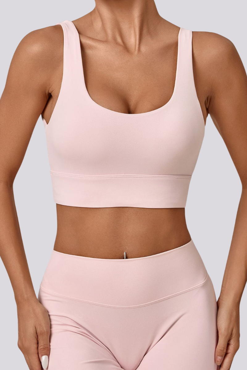 Women's U-neck Wide Straps Backless Sports Yoga Bra