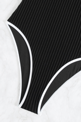 Women's U-neck Color Block One-Piece Swimsuit