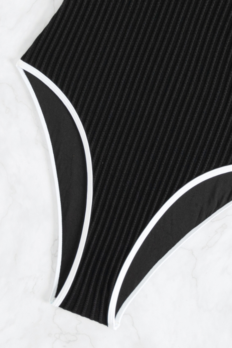 Women's U-neck Color Block One-Piece Swimsuit