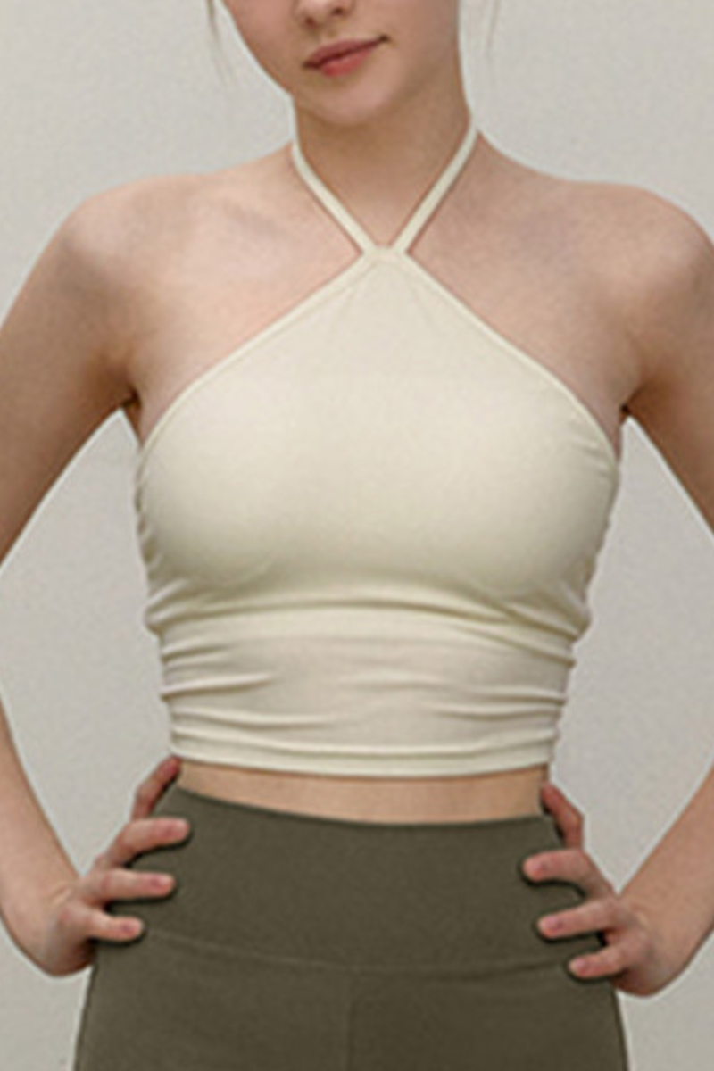 Women's Halter Strapless Crop Bra - Padded Sports Bra Top