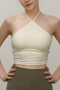 Women's Halter Strapless Crop Bra - Padded Sports Bra Top
