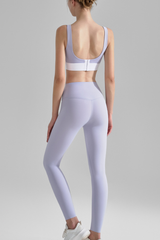 Women's Sports Sets:Color Block Wide Strap Bra And Leggings