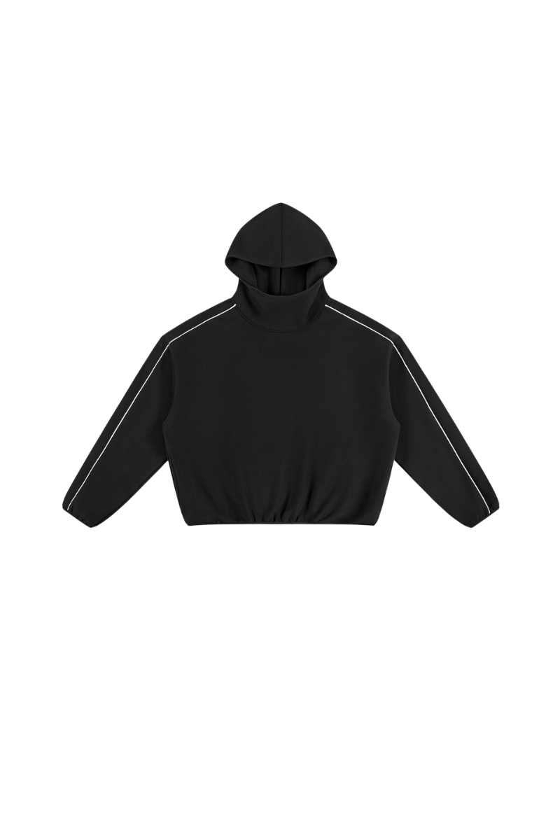 Men's Fall Relaxed Contrast Color Stripe High Neck Hoodie