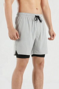 Men's 2-in-1 Athletic Breathable  Shorts with Inner Liner
