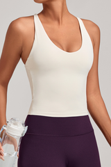 Women's Athletic V-neck Cross Back Tank Top