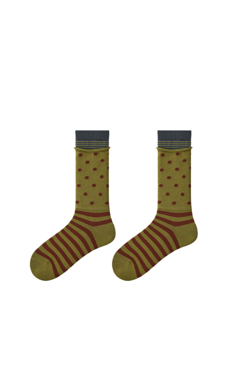 Women's Y2K Retro Color Stripe Soft Slouch Crew Socks