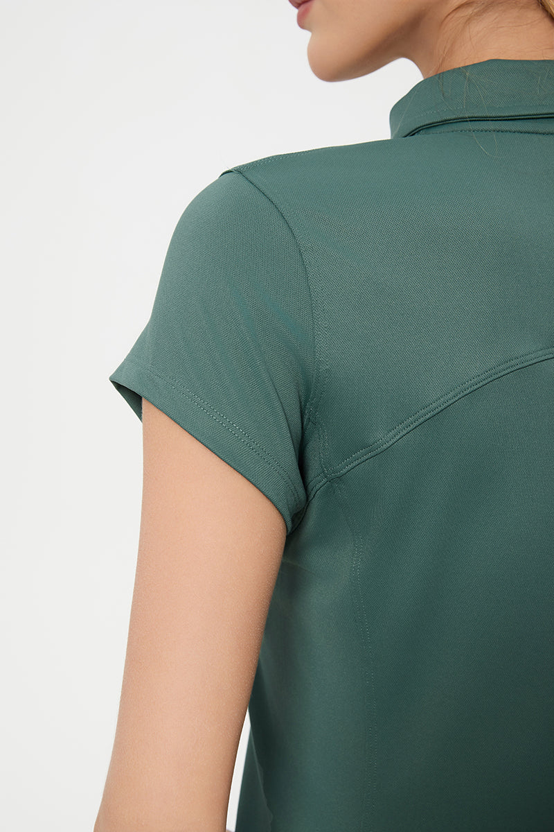 Women Mid-Length Waist Thin Ice Breathable Tennis Sports Yoga Short-Sleeved Dresses