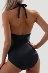 Women's V-Neck Halter Swimsuit - High Stretch Solid Triangle