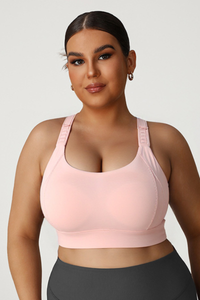Plus Size Women's Crisscross Back Sports Bra with Back Closure