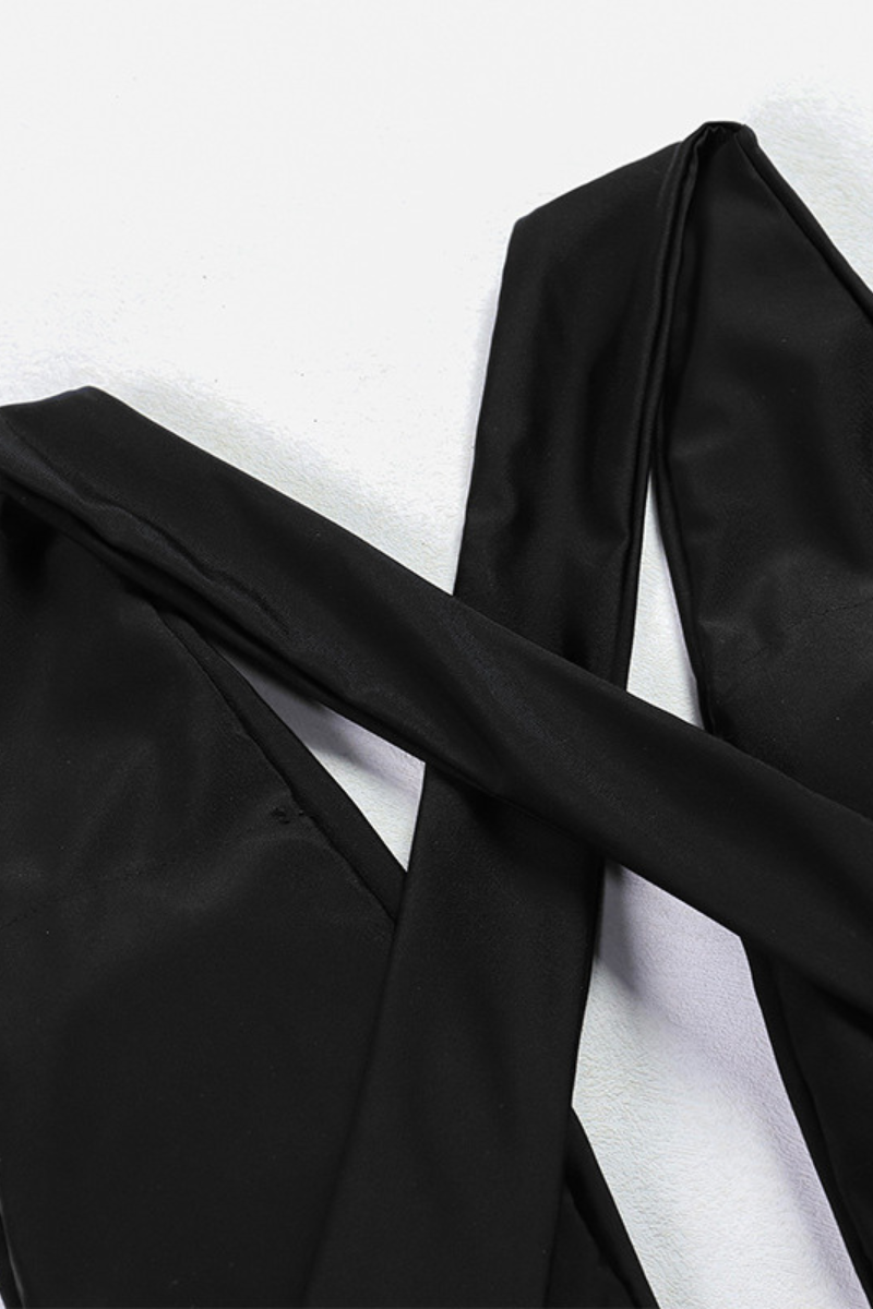 Women's Sexy Lace V Neck Backless One Piece Set - Solid