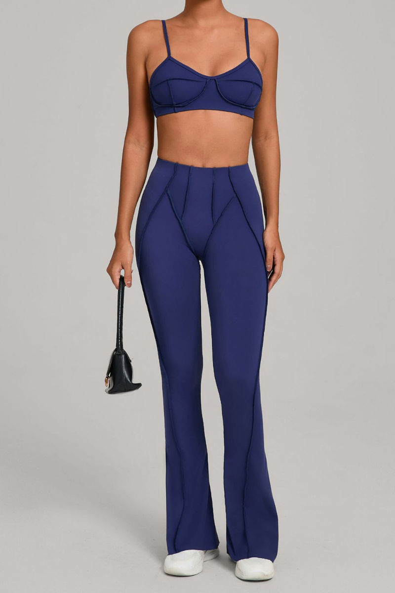 Women's Patchwork Set:Bra And Flare Pants