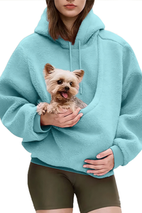 Women's Fall/Winter Fleece Front Large Pet Pocket Hoodie