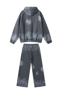 Men's Vintage Fall Set: Washed Hoodie & Wide-Leg Sweatpants