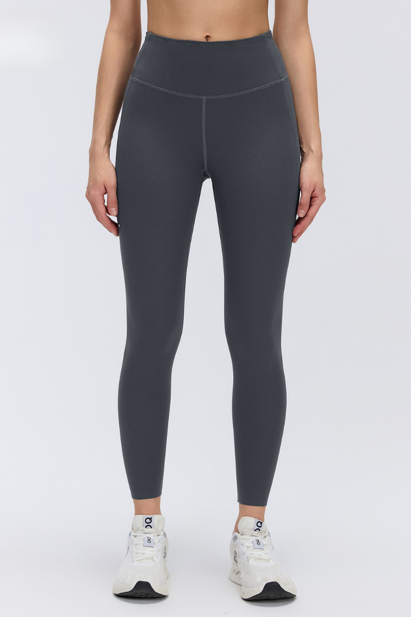 Women's Wide Waist Side Pocket 9/10 Length Leggings