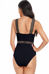 Women's Sexy V-neck Color Block Slimming Swimsuit