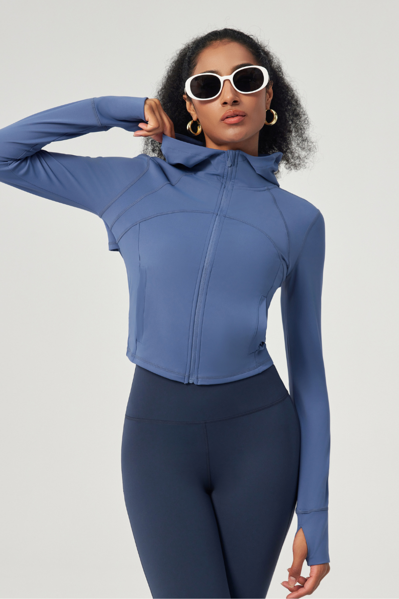 Women's Butter-Soft Hooded Cropped Yoga Jacket